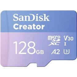 SanDisk Creator paměťová karta microSDXC Retail 128 GB A2 Application Performance Class, UHS-I U3, v30 Video Speed Class vč. SD adaptéru, Teplotně odolná, S