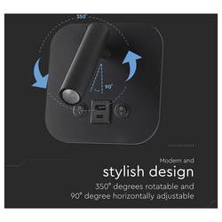 V-TAC 240036 lampička na noční stolek 8 W teplá bílá Energetická třída (EEK2021): F (A - G)