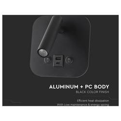 V-TAC 240036 lampička na noční stolek 8 W teplá bílá Energetická třída (EEK2021): F (A - G)