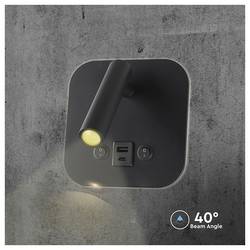 V-TAC VT-80068-B 240036 lampička na noční stolek SMD LED LED 8 W teplá bílá Energetická třída (EEK2021): F (A - G) černá