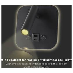 V-TAC VT-80068-B 240036 lampička na noční stolek LED LED 8 W teplá bílá Energetická třída (EEK2021): F (A - G) Just Black