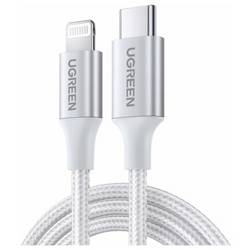 UGREEN USB kabel USB-C ® zástrčka, Apple Lightning konektor 1 m stříbrná 70523