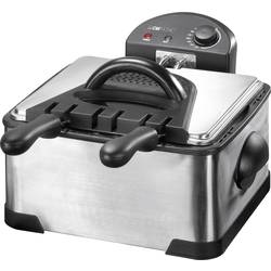 Clatronic FR 3195 dvojitá fritéza se studenou zónou, 4 l, 2000 W, manuálně nastavitelná teplota, nerezová ocel