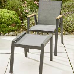 Siena Garden L18213 Zahradní stolička hliník antracit (matný), černá, stříbrná