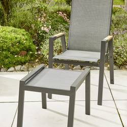 Siena Garden L18213 Zahradní stolička hliník antracit (matný), černá, stříbrná