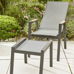 Siena Garden L18213 Zahradní stolička hliník antracit (matný), černá, stříbrná