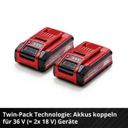 Einhell 18V 3Ah PXC Plus Twinpack náhradní akumulátor pro elektrické nářadí, 3000 mAh Li-Ion, 4511631