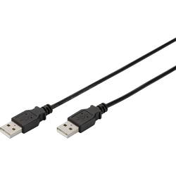 Digitus USB kabel USB 2.0 USB-A zástrčka, USB-A zástrčka 1.00 m černá dvoužilový stíněný AK-300101-010-S