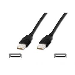Digitus USB kabel USB 2.0 USB-A zástrčka, USB-A zástrčka 1.00 m černá dvoužilový stíněný AK-300101-010-S