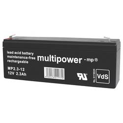 multipower MP2,3-12 MP2.3-12 olověný akumulátor 12 V 2.3 Ah olověný se skelným rounem (š x v x h) 178 x 6.6 x 34 mm plochý konektor 4,8 mm bezúdržbové,