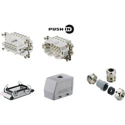RockStar® HDC kits-Heavy Duty Connectors, Kit, HE, Size: 4, Poles: 10, PUSH IN spring connection, 500 V, 16 A, diecast aluminium, metric