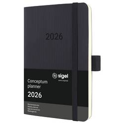 Sigel C2623 týdenní kalendář Conceptum 2026 Softcover DIN A6 černá 1 ks Počet stran: 176