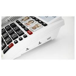 Geemarc CL610 šňůrový telefon pro seniory tlačítko fotoaparátu, handsfree, kompatibilní s naslouchadly , vč. nouzového terminálu, optická signalizace hovoru,