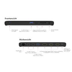 ICY BOX USB-C® dokovací stanice IB-DK2116-C, USB Type-C® Notebook DockingStation Vhodné pro značky (dokovací stanice pro notebook): univerzální vč. funkce