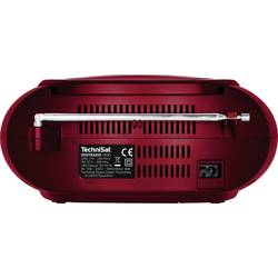 TechniSat DIGITRADIO 1990 0003/3952 rádio s CD, DAB+, FM, AUX, Bluetooth, CD, USB, s USB nabíječkou, funkce alarmu, červená