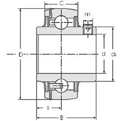 HTB UC 208 / YAR 208 / GYE 40 KRRB vložka upínacího ložiska Ø otvoru 40 mm vnější Ø 53 mm