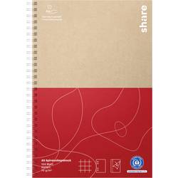 share studijní blok 4-0016-A5 přírodní, červená DIN A5 čtverečkovaný Počet listů: 100
