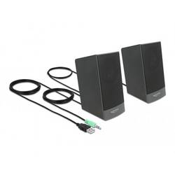 Delock 27001 2.0 PC reproduktory kabelový 3 W černá