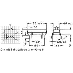 StandexMeder Electronics DIP12-1A72-12D relé s jazýčkovým kontaktem 1 spínací kontakt 12 V/DC 1 A 10 W DIP-8