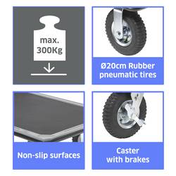 TOOLCRAFT TO-10245330 skládací plošinový vozík, ocel, max. zatížení 300 kg