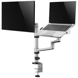 My Wall HL52L držák na stůl pro monitor 1 Displej: (s) 43,2 cm (17) - 81,3 cm (32) stříbrná nastavitelná výška, otočný, odkládací místo na notebook, naklápěcí