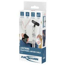 Ansmann USB kabel USB 2.0 Apple Lightning konektor, USB-C ® zástrčka 1.2 m růžová 1700-0189