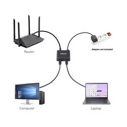 SpeaKa Professional SP-GNS-240 splitter, 2 porty, 1 GBit/s, USB napájení