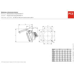 PCE 415-6tt CEE zásuvka, 16 A, 5pólová, 400 V, 1 ks