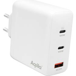 Aqiila W4 USB nabíječka, 1x USB A , 2x USB-C®, 120 W, Dodávka energie, Quick Charge 3.0, QC 4+, bílá