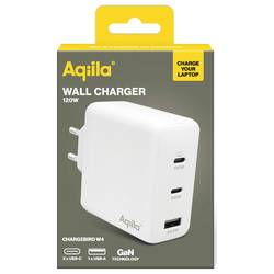 Aqiila W4 USB nabíječka, 1x USB A , 2x USB-C®, 120 W, Dodávka energie, Quick Charge 3.0, QC 4+, bílá