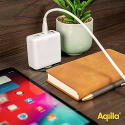 Aqiila W4 USB nabíječka, 1x USB A , 2x USB-C®, 120 W, Dodávka energie, Quick Charge 3.0, QC 4+, bílá