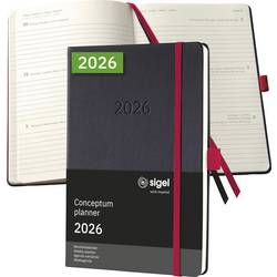 Sigel C2608 týdenní kalendář Conceptum 2026 Hardcover DIN A5 černá, červená 1 ks Počet stran: 192