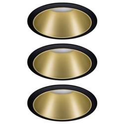 Paulmann 4064161242248 Cole Coin vestavné svítidlo, LED, 6 W, černá, zlatá, sada 4 ks