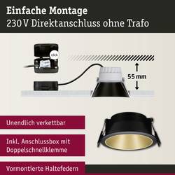 Paulmann 4064161242248 Cole Coin vestavné svítidlo, LED, 6 W, černá, zlatá, sada 4 ks