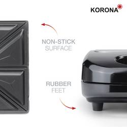 Korona XXL toustovač nepřilnavý povlak, ochrana proti přehřátí, automatické přizpůsobení teploty, indikátor černá