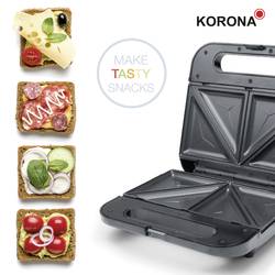 Korona XXL toustovač nepřilnavý povlak, ochrana proti přehřátí, automatické přizpůsobení teploty, indikátor černá