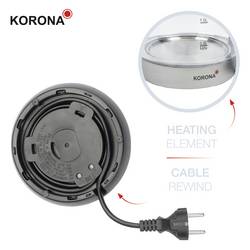 Korona rychlovarná konvice, černá, nerezová ocel, 20608