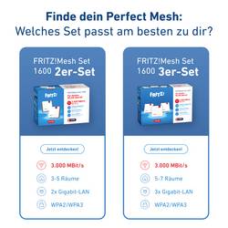 Fritz! Wi-Fi 6 sada pro více místností FRITZ!Mesh Set 1600 3-pack, 20003111