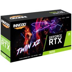 Inno 3D grafická karta Nvidia GeForce RTX 3050 Twin X2 8 GB GDDR6-RAM PCIe x16 DisplayPort, HDMI™, DVI NVIDIA G-Sync , Sopka, Režim nulového ventilátoru