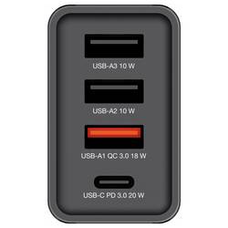 Verbatim CHR-30EU1 USB nabíječka, 3x USB A, 1x USB-C®, 30 W, Dodávka energie, QC 3.0, Power Delivery 3.0, černá