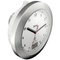 Mebus 41124 DCF nástěnné hodiny 17 cm x 6 cm, stříbrná, vhodné do koupelny / vlhkého prostoru