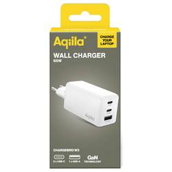 Aqiila W3 USB nabíječka, 1x USB A , 2x USB-C®, 65 W, Dodávka energie, Quick Charge 3.0, QC 4+, bílá
