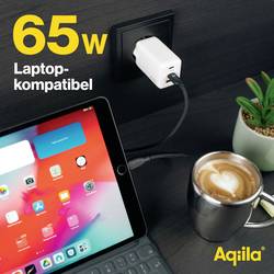 Aqiila W3 USB nabíječka, 1x USB A , 2x USB-C®, 65 W, Dodávka energie, Quick Charge 3.0, QC 4+, bílá