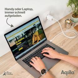 Aqiila W3 USB nabíječka, 1x USB A , 2x USB-C®, 65 W, Dodávka energie, Quick Charge 3.0, QC 4+, bílá