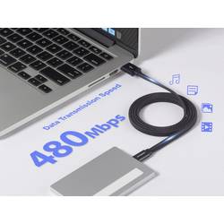 Renkforce USB kabel USB 2.0 USB-A zástrčka, USB-C ® zástrčka 1.00 m černá S magnetickým vinutím RF-6872560