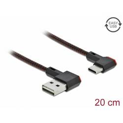 Delock USB kabel USB 2.0 USB-A zástrčka, USB-C ® zástrčka 0.20 m černá pozlacené kontakty 85279