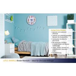 TFA Dostmann Little Animals Quartz nástěnné hodiny 30.9 cm x 4.4 cm světle modrá