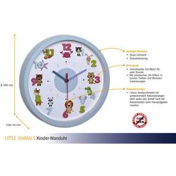 TFA Dostmann Little Animals Quartz nástěnné hodiny 30.9 cm x 4.4 cm světle modrá