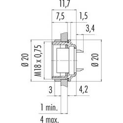 binder 09 0464 80 19 09 0464 80 19-20 přírubová zásuvka , 1 ks