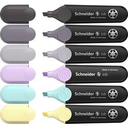 Schneider Schreibgeräte zvýrazňovač textu Textmarker Job Pastell (grau) Karton-Etui 6 Stück sortiert 115099 1 mm, 5 mm 6 ks